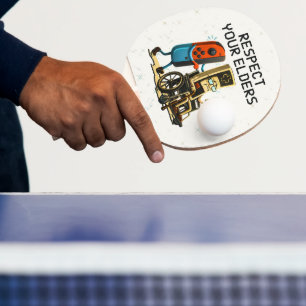 Respect Your Elders Gaming Control Retro Funny Ping Pong Paddle