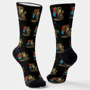 Respect Your Elders Gaming Control Retro Funny Socks