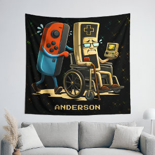 Respect Your Elders Gaming Control Retro Funny Tapestry