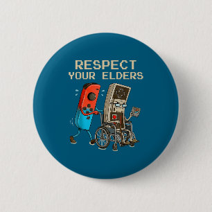 Respect Your Elders Retro Gaming Controller Funny 2 Inch Round Button
