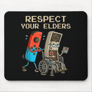 Respect Your Elders Retro Gaming Controller Funny Mouse Pad