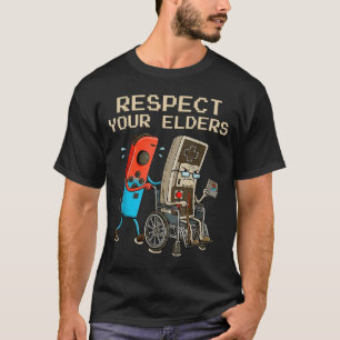 Respect Your Elders Retro Gaming Controller Funny  T-Shirt