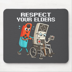 Respect Your Elders Retro Gaming Funny Controller Mouse Pad