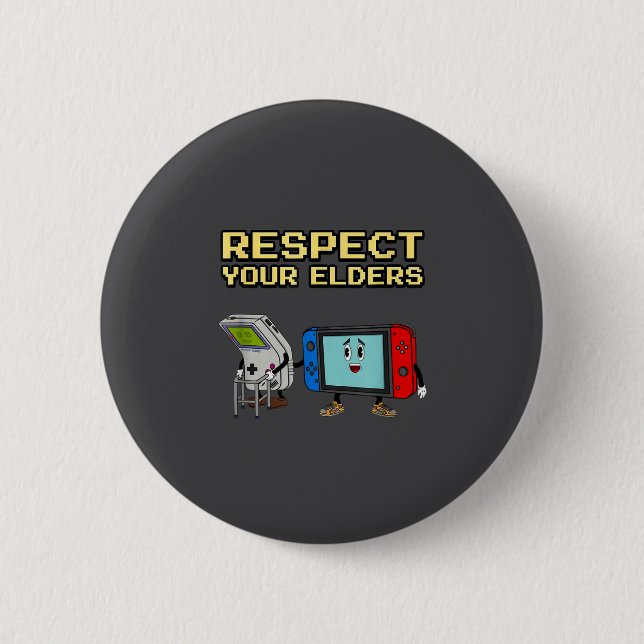 Respect Your Elders Retro Gaming Funny Gamer Contr 2 Inch Round Button (Front)