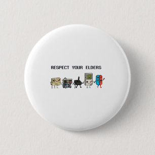 Respect Your Elders Retro Gaming Funny Gamer Contr 2 Inch Round Button