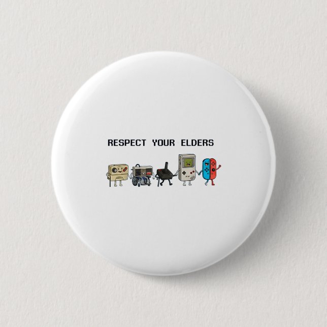 Respect Your Elders Retro Gaming Funny Gamer Contr 2 Inch Round Button (Front)
