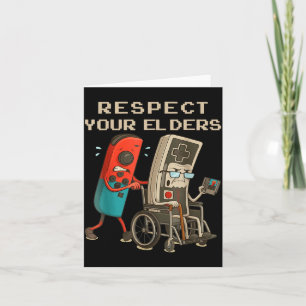 Respect Your Elders Retro Gaming Funny Gamer Contr Card