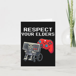 Respect Your Elders Retro Gaming Funny Gamer Contr Card