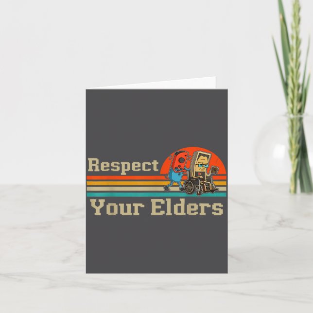 Respect Your Elders Retro Gaming Funny Gamer Contr Card (Front)