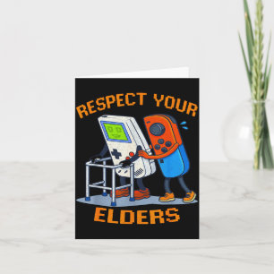 Respect Your Elders Retro Gaming Funny Gamer Contr Card