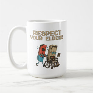 Respect Your Elders Retro Gaming Funny Gamer Contr Coffee Mug