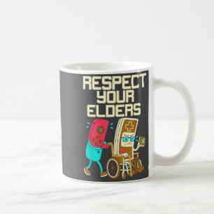 Respect Your Elders Retro Gaming Funny Gamer Contr Coffee Mug