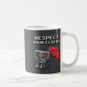 Respect Your Elders Retro Gaming Funny Gamer Contr Coffee Mug