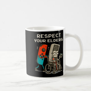Respect Your Elders Retro Gaming Funny Gamer Contr Coffee Mug