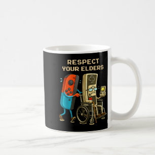 Respect Your Elders Retro Gaming Funny Gamer Contr Coffee Mug