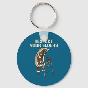 Respect Your Elders Retro Gaming Funny Gamer Contr Keychain