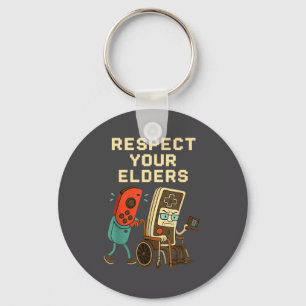 Respect Your Elders Retro Gaming Funny Gamer Contr Keychain