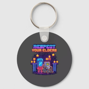 Respect Your Elders Retro Gaming Funny Gamer Contr Keychain