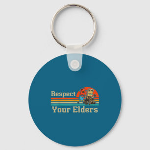 Respect Your Elders Retro Gaming Funny Gamer Contr Keychain