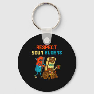 Respect Your Elders Retro Gaming Funny Gamer Contr Keychain