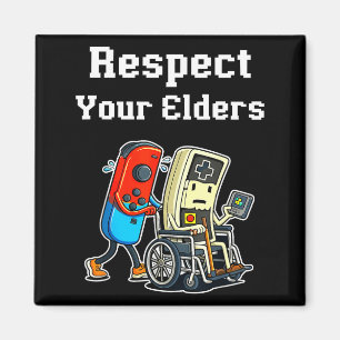 Respect Your Elders Retro Gaming Funny Gamer Contr Magnet