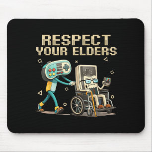 Respect Your Elders Retro Gaming Funny Gamer Contr Mouse Pad