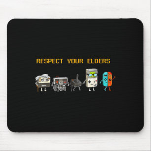 Respect Your Elders Retro Gaming Funny Gamer Contr Mouse Pad
