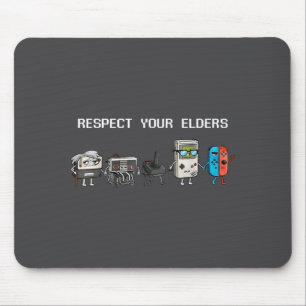 Respect Your Elders Retro Gaming Funny Gamer Contr Mouse Pad