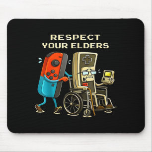 Respect Your Elders Retro Gaming Funny Gamer Contr Mouse Pad