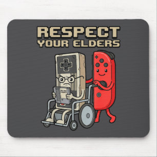 Respect Your Elders Retro Gaming Funny Gamer Contr Mouse Pad