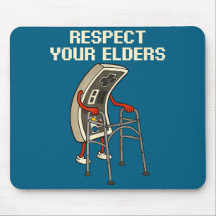 Respect Your Elders Retro Gaming Funny Gamer Contr Mouse Pad