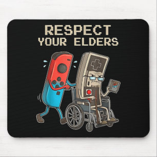 Respect Your Elders Retro Gaming Funny Gamer Contr Mouse Pad