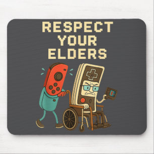 Respect Your Elders Retro Gaming Funny Gamer Contr Mouse Pad