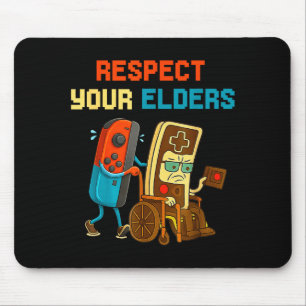 Respect Your Elders Retro Gaming Funny Gamer Contr Mouse Pad
