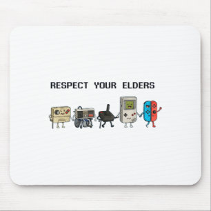 Respect Your Elders Retro Gaming Funny Gamer Contr Mouse Pad