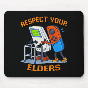 Respect Your Elders Retro Gaming Funny Gamer Contr Mouse Pad