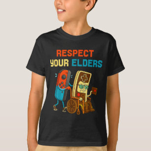 Respect Your Elders Retro Gaming Funny Gamer Contr T-Shirt