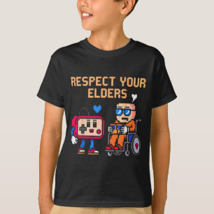 Respect Your Elders Retro Gaming Funny Gamer Contr T-Shirt