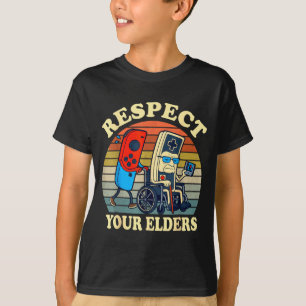 Respect Your Elders Retro Gaming Funny Gamer Contr T-Shirt