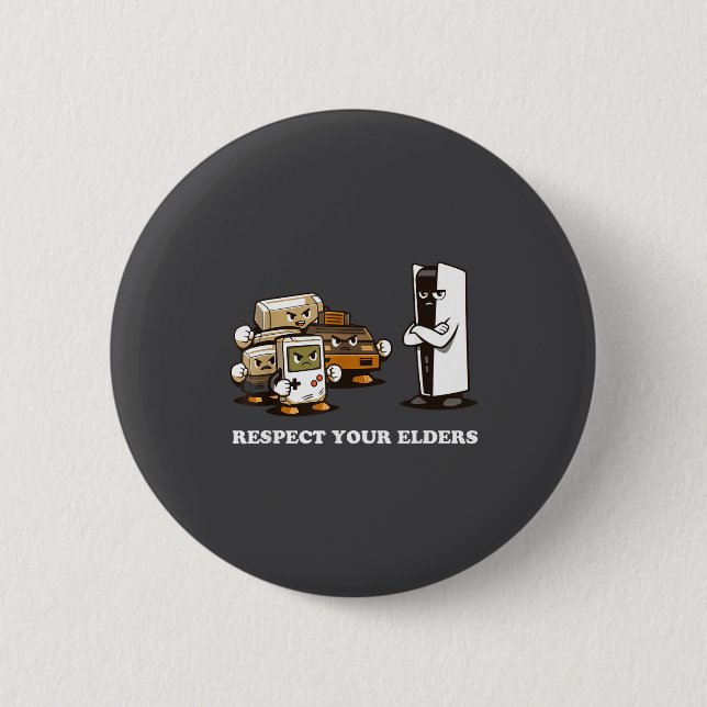 Respect Your Elders T Retro 90s Gaming  2 Inch Round Button (Front)