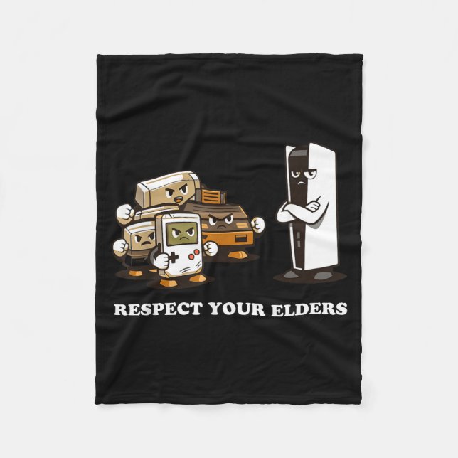 Respect Your Elders T Retro 90s Gaming  Fleece Blanket (Front)
