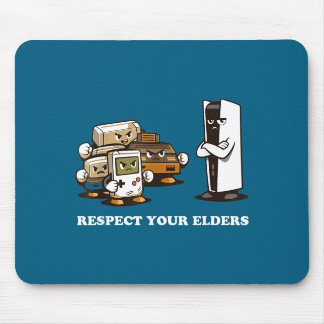 Respect Your Elders T Retro 90s Gaming  Mouse Pad (Front)