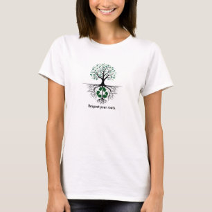 Respect Your Roots Green Tree Graphic T-Shirt
