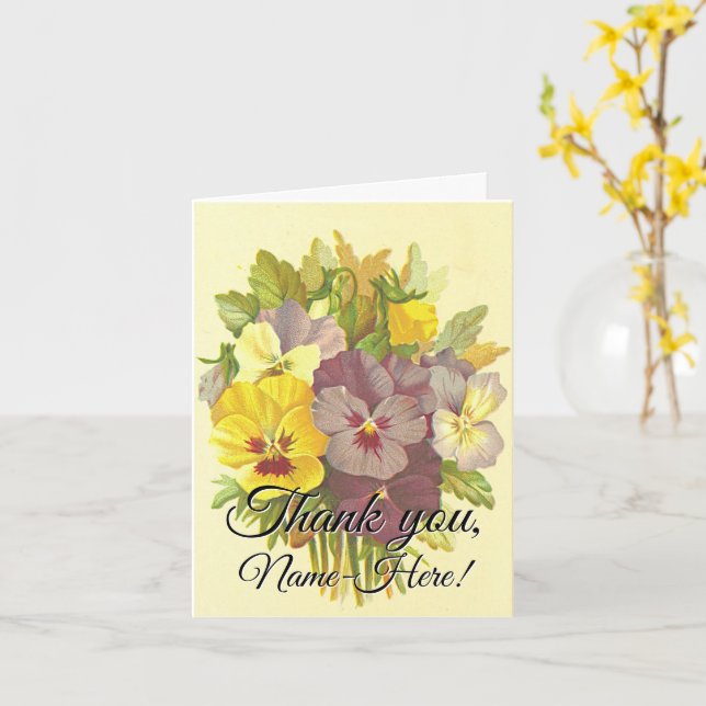 Respectable and Classy "Thank you" Thank You Card (Yellow Flower)