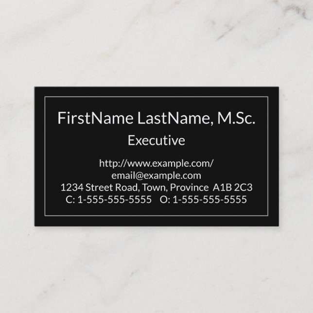 Respectable, Basic Business Card (Front)