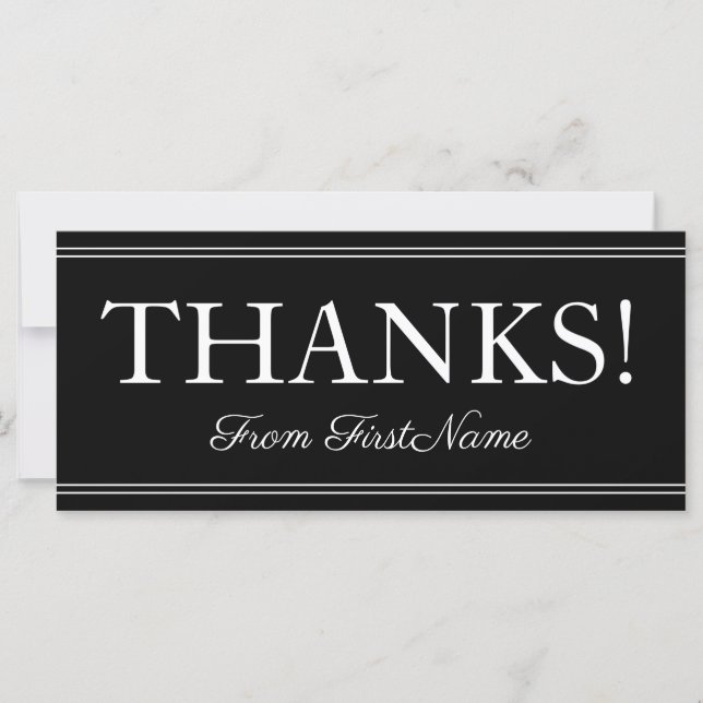 Respectable & Classy "THANKS!" Card (Front)