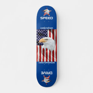 Respectable Eagle, The American Flag, Patriotic Skateboard