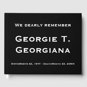Respectable & Elegant Funeral Guest Book
