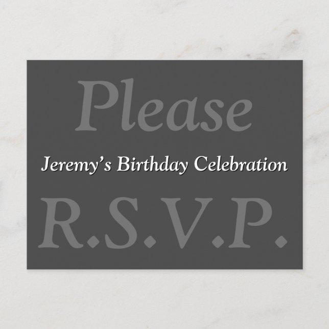 Respectable & Elegant "Please R.S.V.P." Postcard (Front)