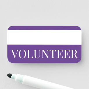 Respectable, Elegant "VOLUNTEER" Name Tag